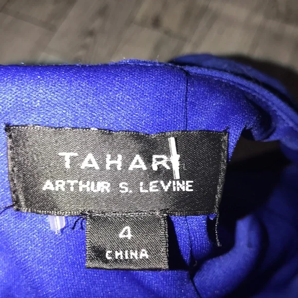 Tahari ASL Blue & Black Sheath Midi Dress Size 4 - Picture 6 of 10